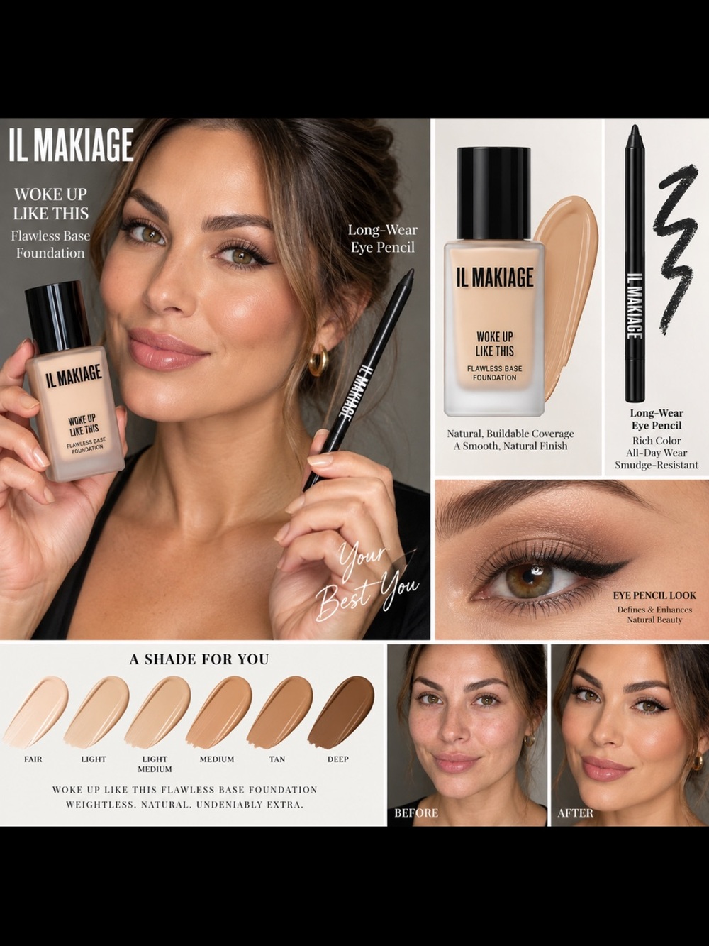 IL MAKIAGE Woke Up Like This Foundation - Light/Medium Beige